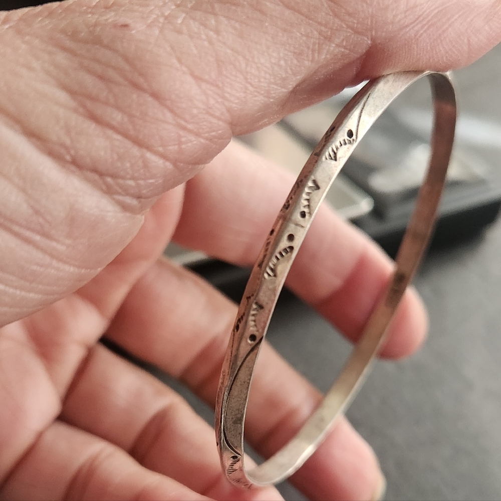 Sterling Silver Zuni- Lag bangle bracelet triple signed Zuni Lag see pics